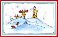 Snow Giraffes Card